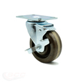 Service Caster SCC 4” x 1.5" Brown High Temp Phenolic Wheel Swivel Caster w/BRK - 300lbs/Caster SCC-20S415-PHSHT-TP2-TLB